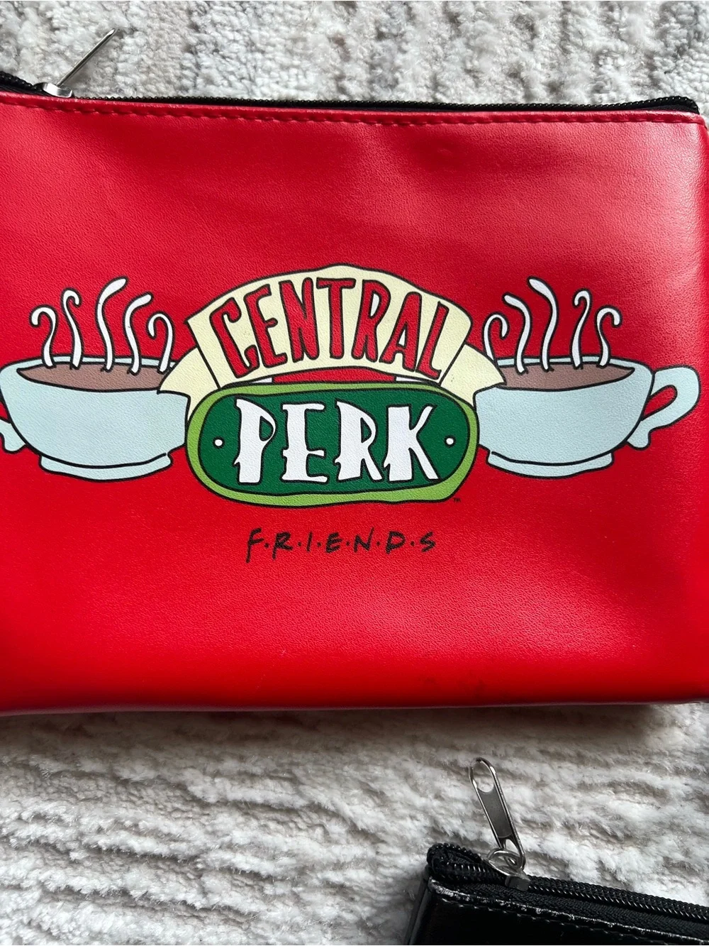FRIENDS™ Black Logo Zip Pouch - Compact Travel Makeup Bags